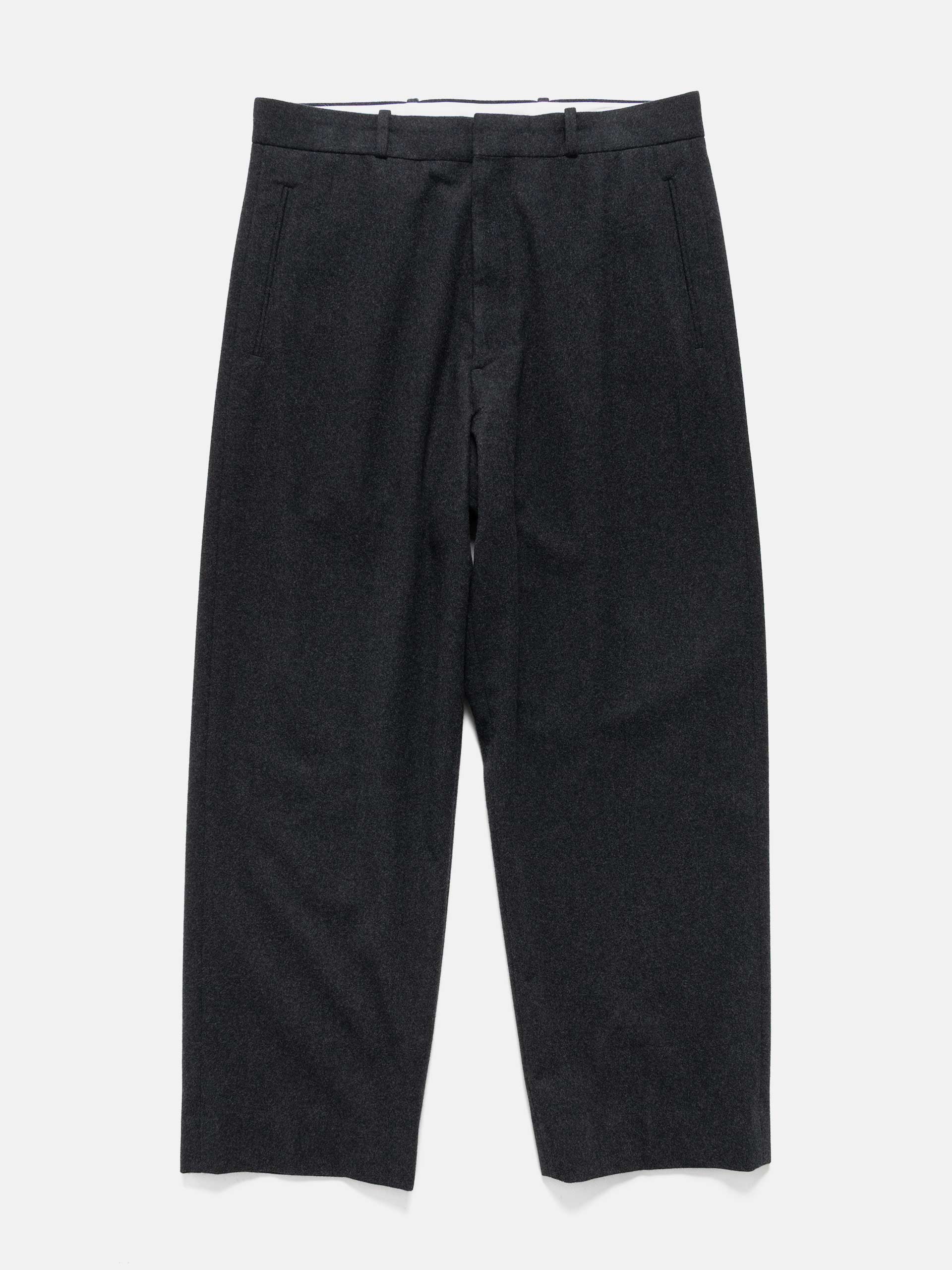 A.PRESSE Wool Corduroy Wide Tapered Trousers Black | HAVEN