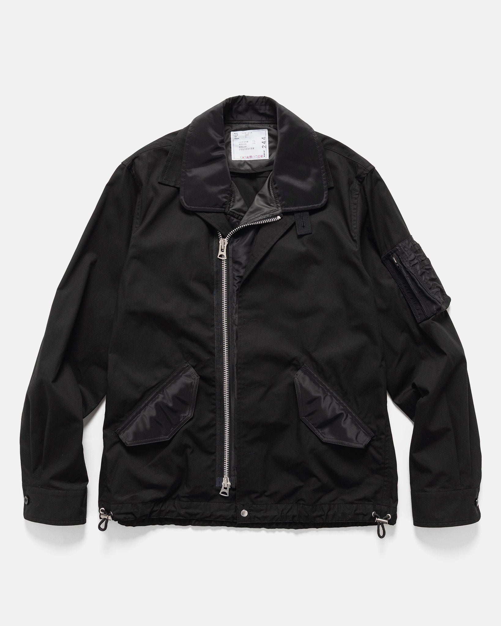 sacai Cotton Nylon Oxford Blouson Black | HAVEN