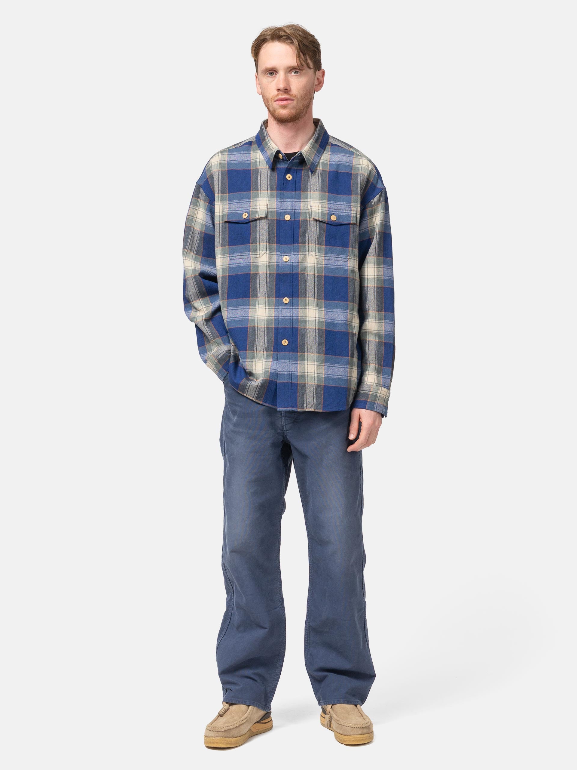 visvim Lumber Check L/S Blue | HAVEN