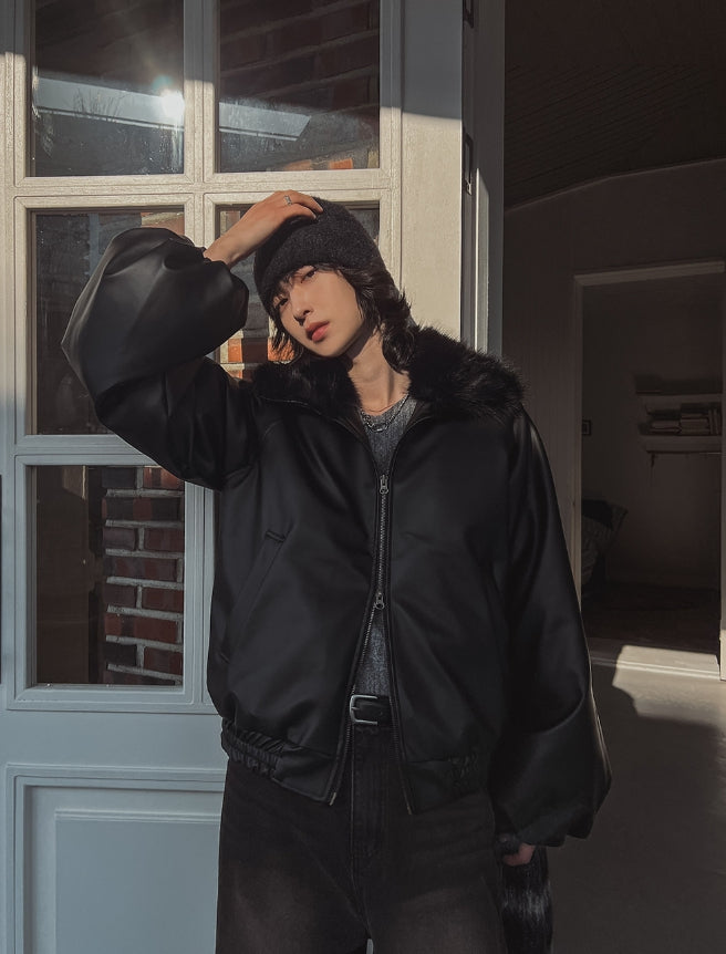 ゴート2Wayハイネックレザージャンパー - 2PLAN | 60% - アジア