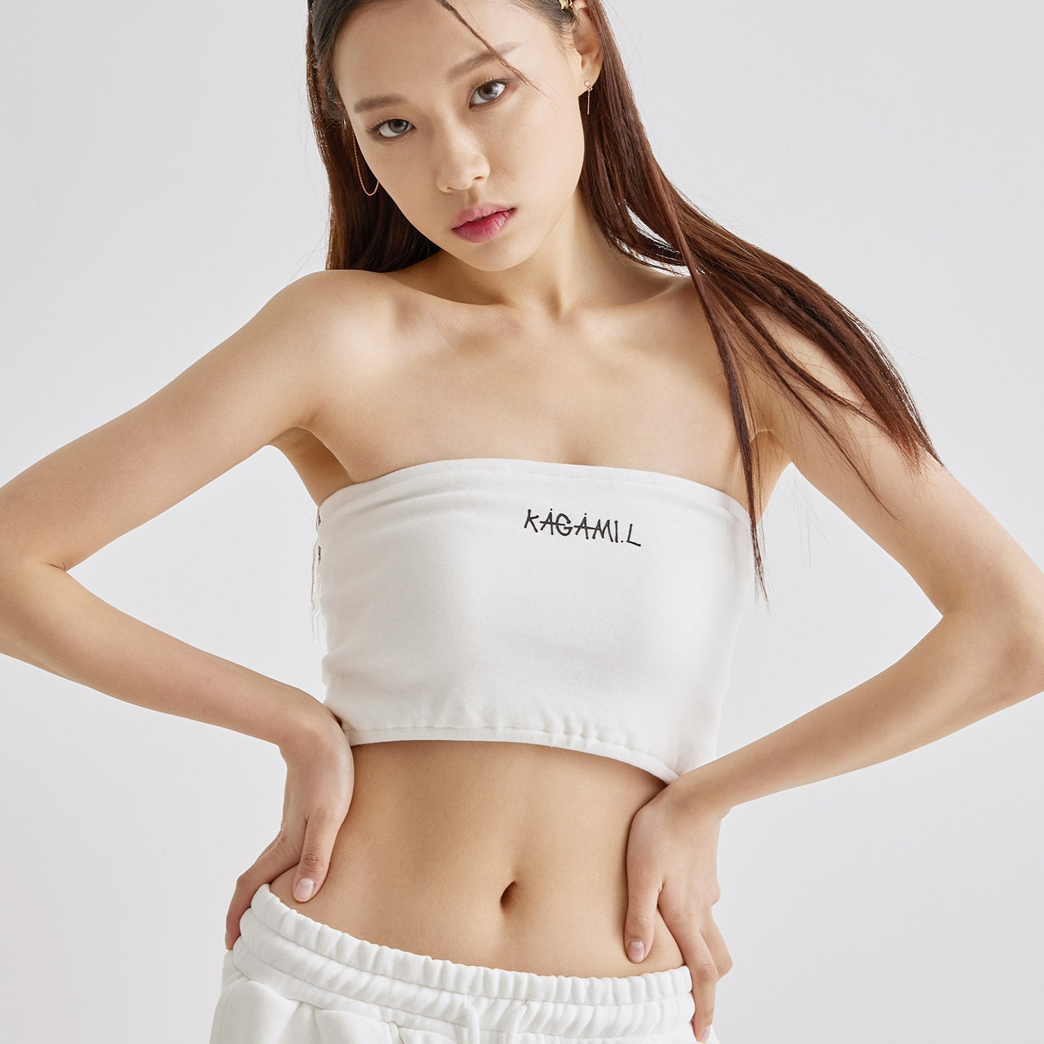 Sketch Tube top White - KAGAMI.L | 60% - Asian Fashion Online Store