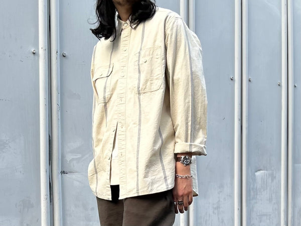 外れないシャツ》REVERSED WORK SHIRT - CALICO STRIPE – ナイジェル