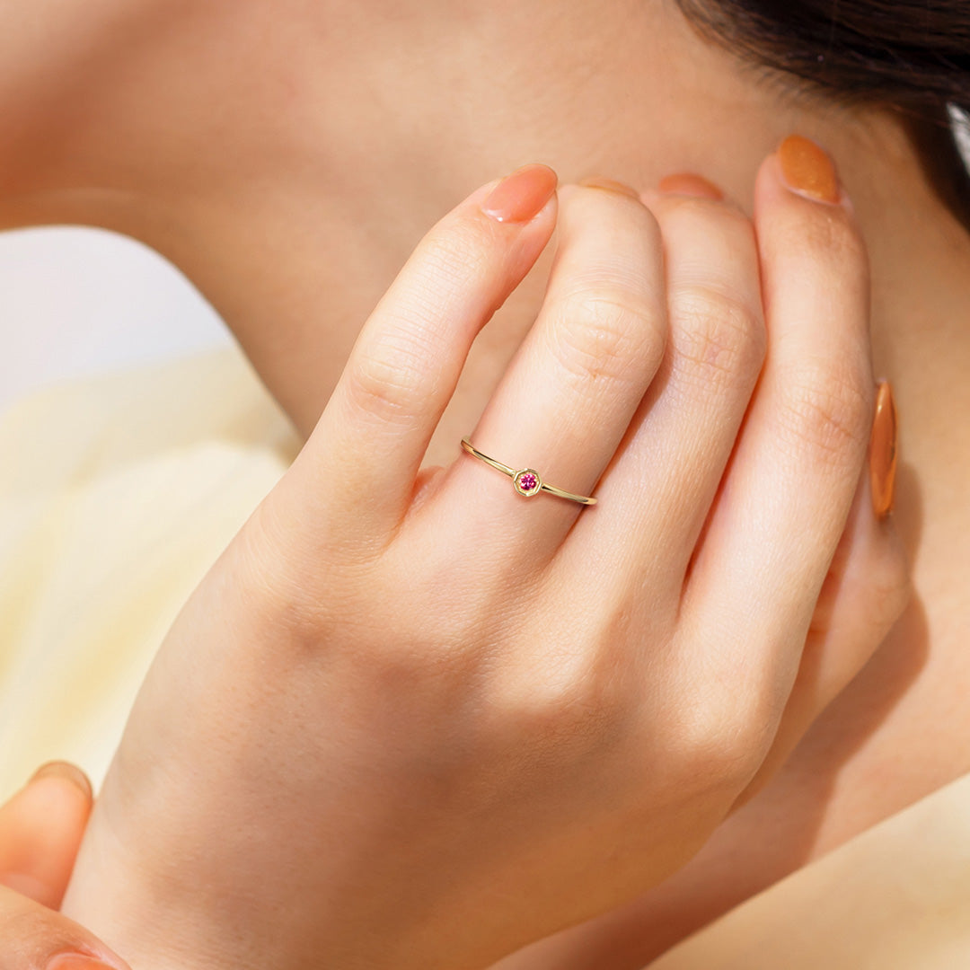 ビズー公式】ルビー ダイヤモンド K18(18金) リング アン | 希少石