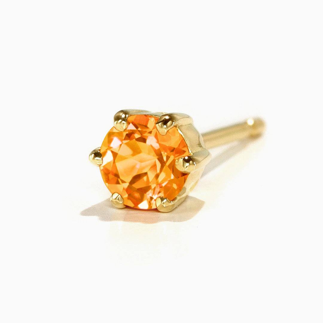 マンダリンガーネット K18ピアス(片耳)・アミーユ