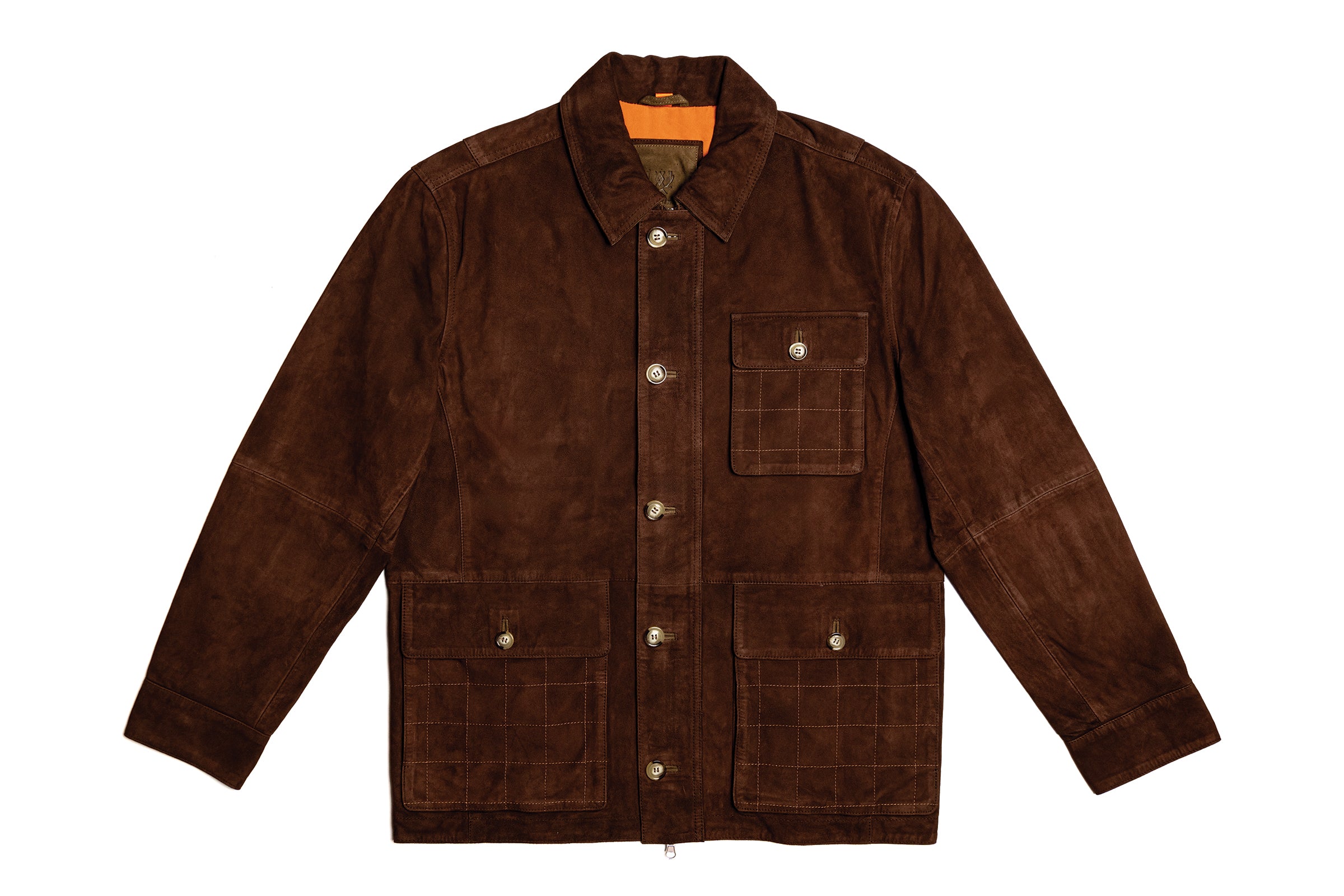 UNKNOWN スエード トラッカー ジャケット 月桂樹ボタン 2XL 牛革 重厚