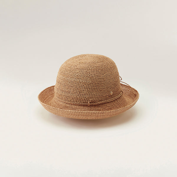 Shop the Tahani Wide Angled Brim Round Crown Hat in Natural