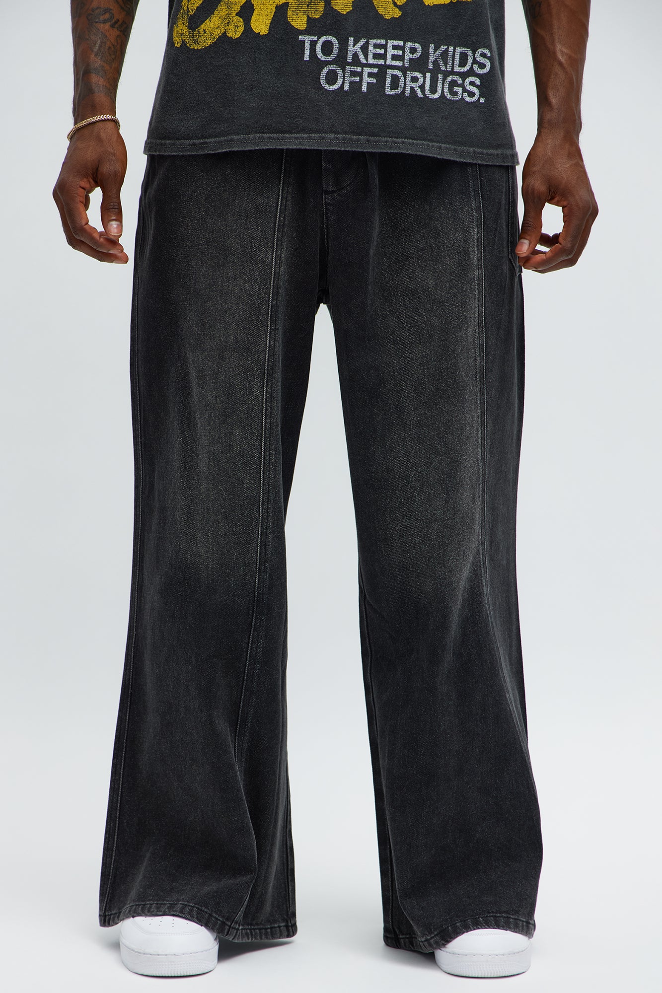 Baggy Crossover Come Again Jean - Black Wash | Fashion Nova