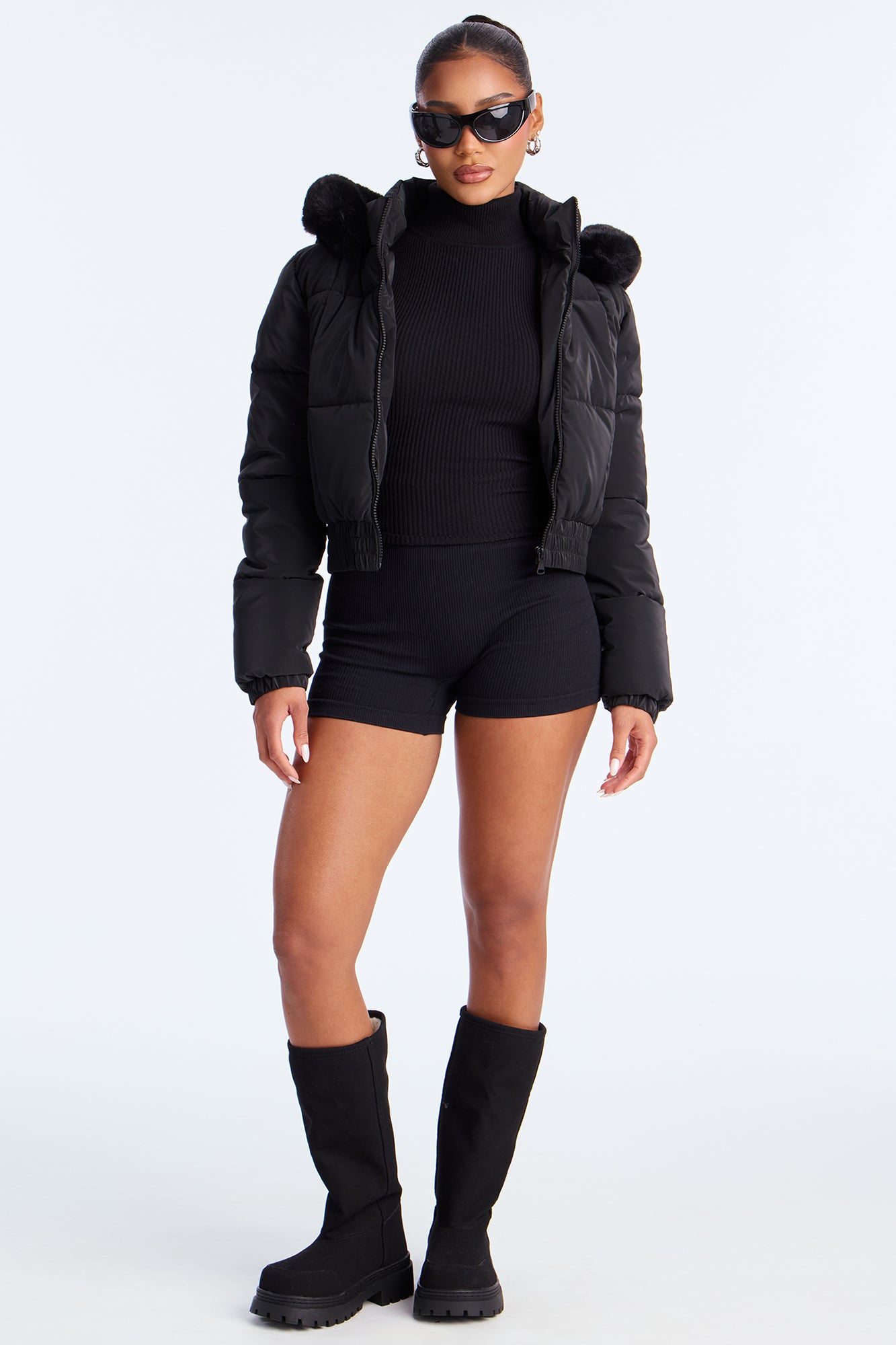 Urban Pulse Fur Hood Puffer Jacket - Black | Fashion Nova