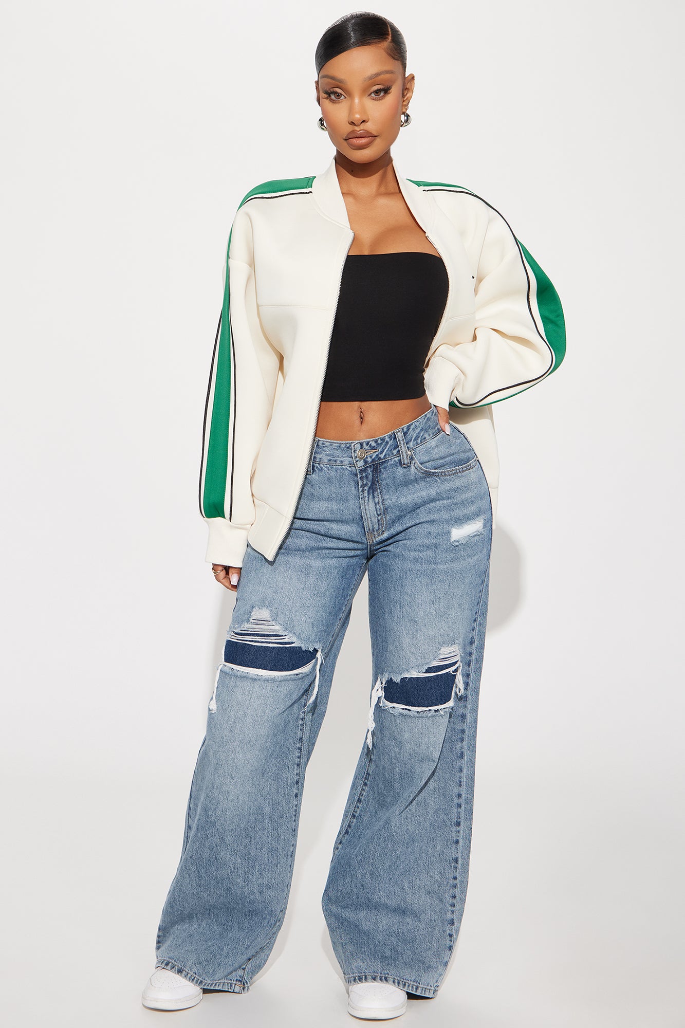 Realest Around Rip And Repair Baggy Jeans - Medium Wash | Fashion Nova