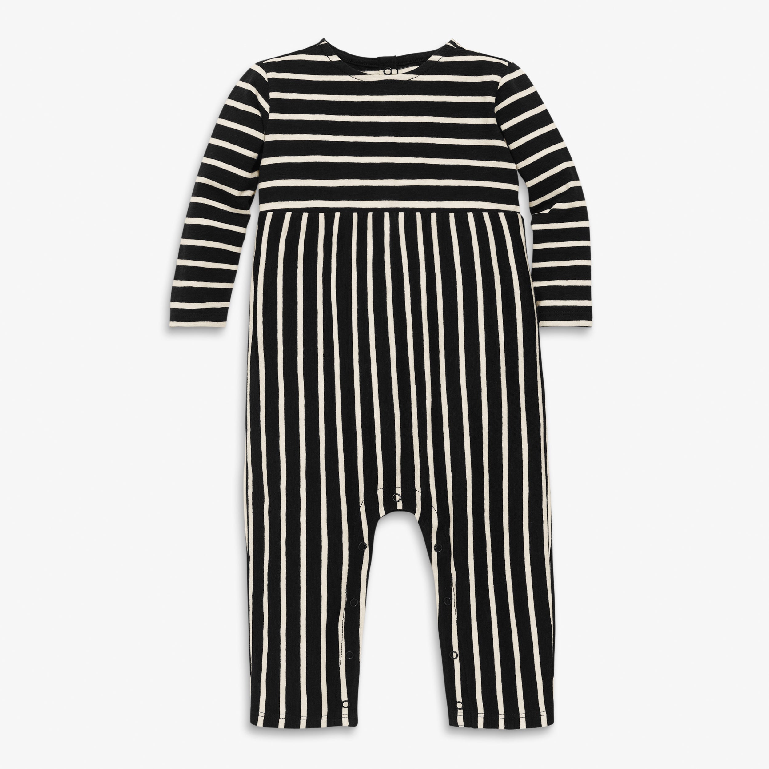 Clearance baby long sleeve explorer romper in stripe | Primary.com