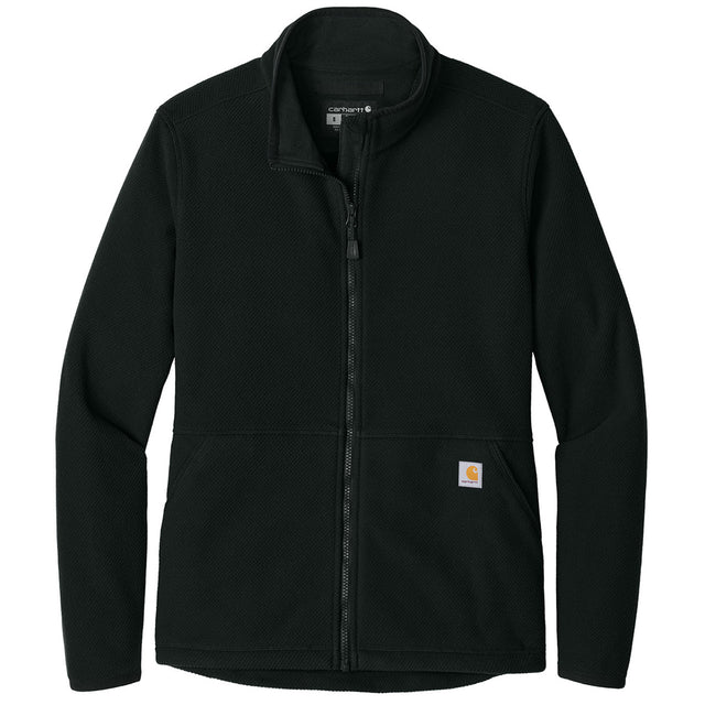 Carhartt Men's Black Textured Full-Zip Fleece Jacket