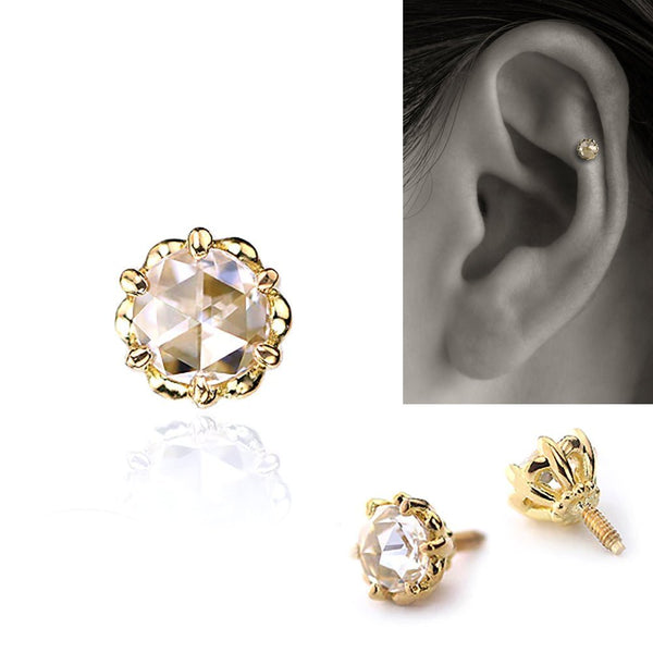 ローズカット ピアス│アンティークカットの輝き – PICOLLET