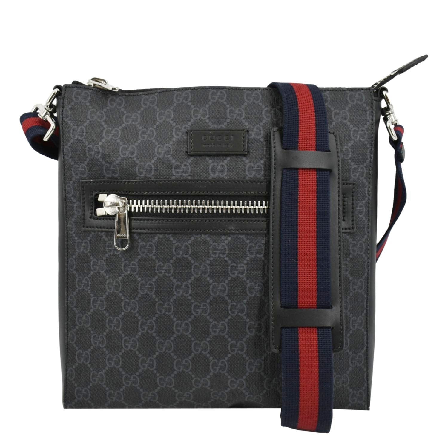 GUCCI GG Supreme Canvas Square Messenger Bag Black 474137