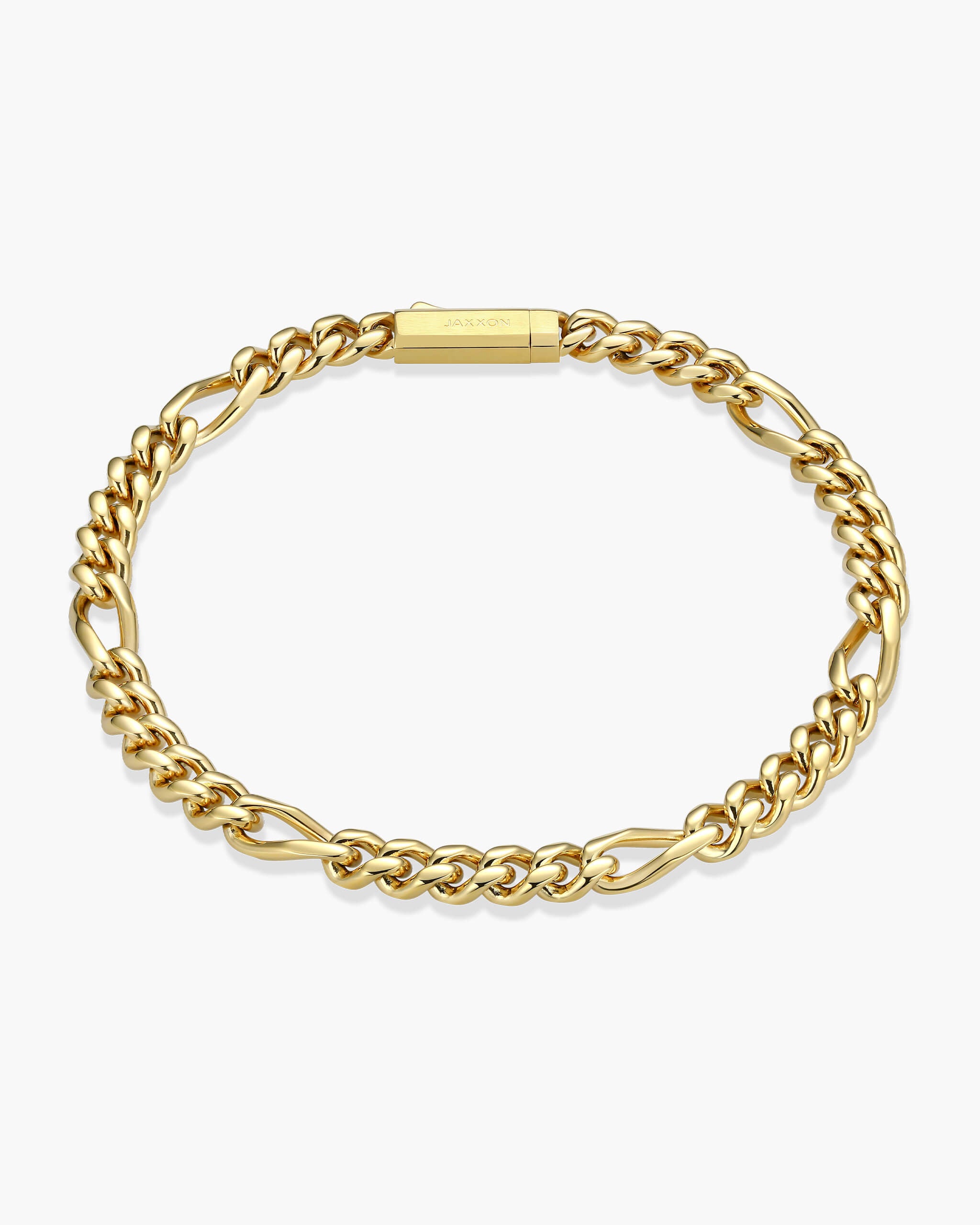 Figaro Chain Bracelet - 5mm - Men's Gold Bracelet - JAXXON