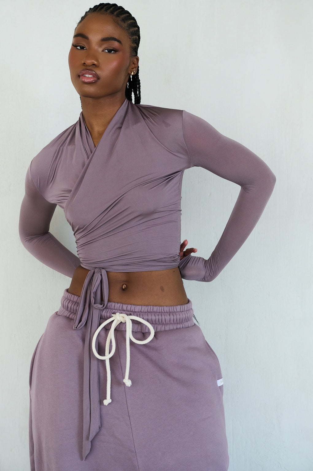 SOFT SHIMMER WRAP TOP // AMETHYST | Laina Rauma