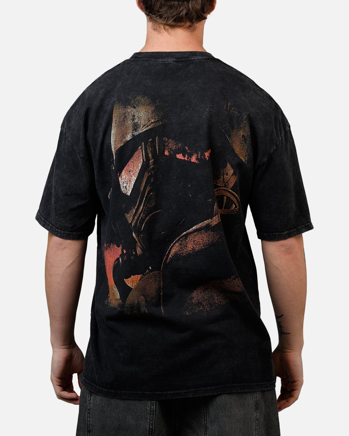 73Studio X Stranger Things Hellfire Lives T-Shirt Black Acidwash