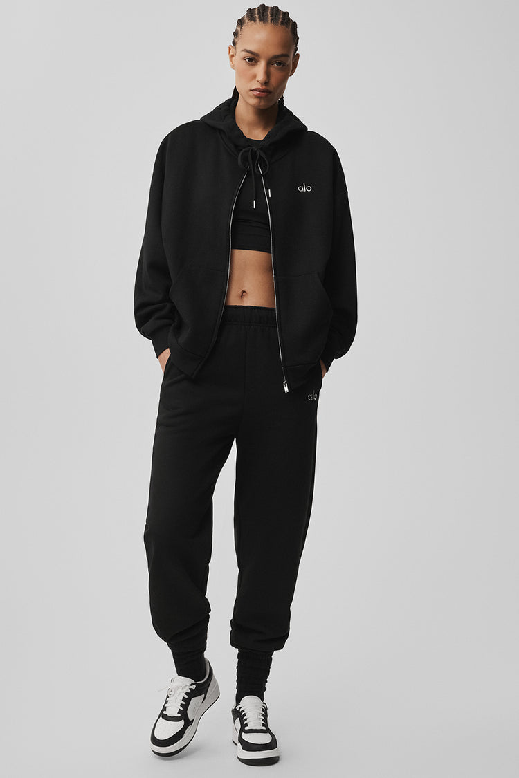 Accolade Full Zip Hoodie - Black | ALO