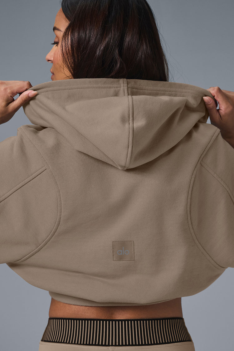 Sweet Escape Zip Up Hoodie - Gravel | ALO