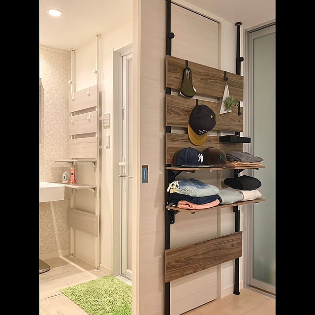 ニトリ 突っ張りラック カエサル 60cm幅(ホワイトウォッシュ) 『玄関先