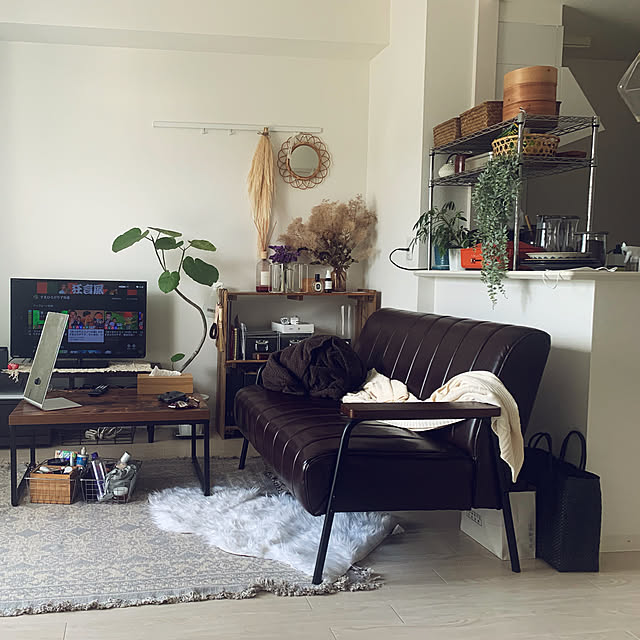 ニトリ 2人用合皮ソファ(Nシールド ステイン2KD DBR) - 通販 | 家具と