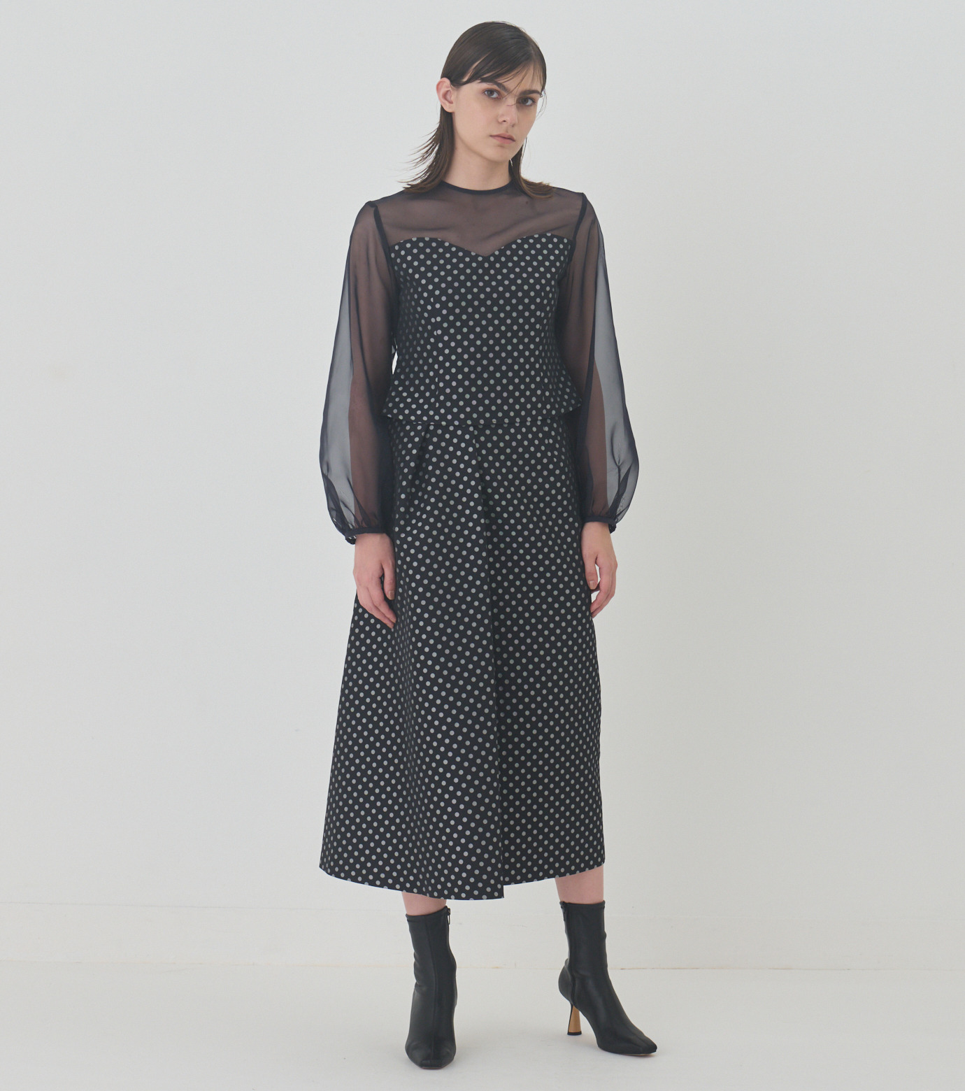 ル シェル ブルー - LE CIEL BLEU | Dot Jacquard Half Flare | RESTIR