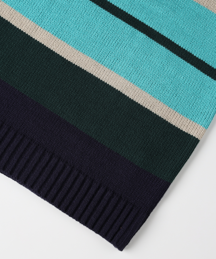 ETRE TOKYO マルチボーダーニットポロ 横浜店 限定色 ネイビー ユニ