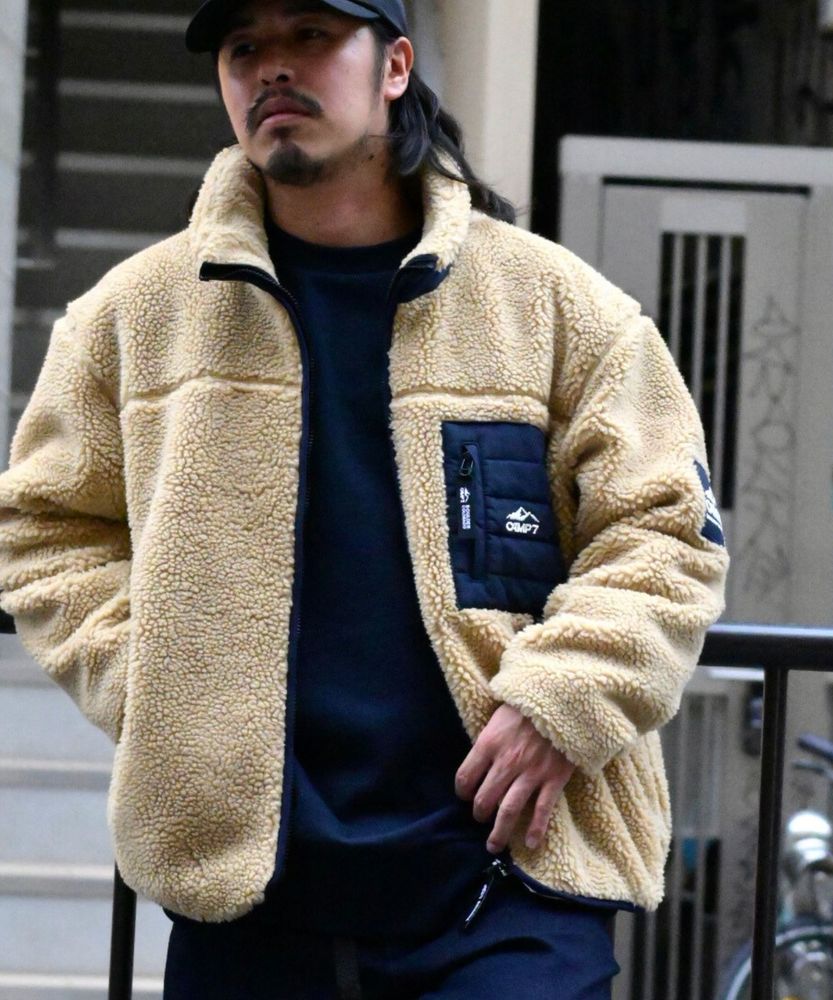 スタンドボアジャケット(M ベージュ): ジャケット/アウター｜Right-on