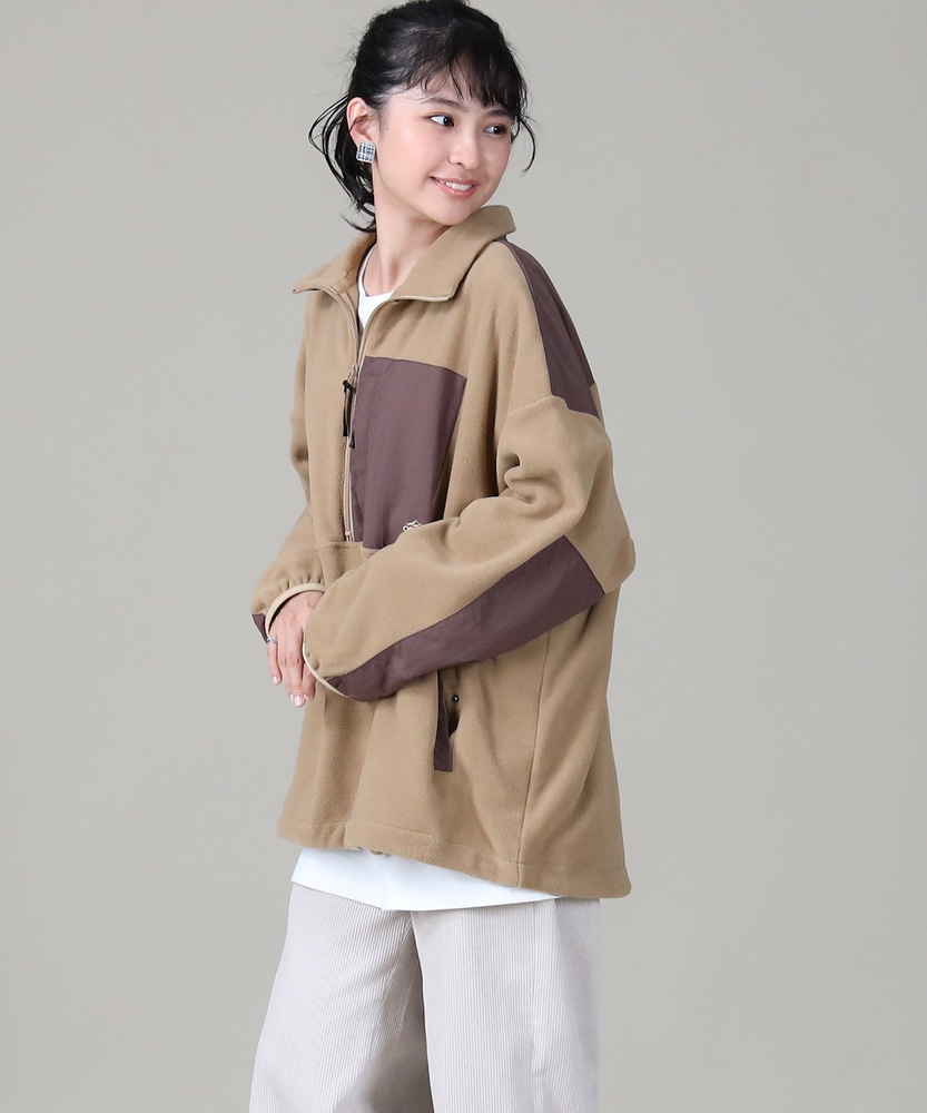 ハーフジップフリース ウィメンズ(M ベージュ): トップス｜Right-on