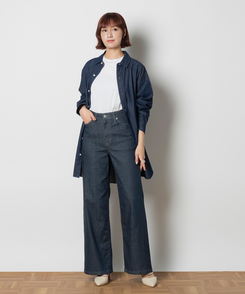 LISA」ワイドパンツ【自宅で試着、返品送料無料】(XS ワンウォッシュ