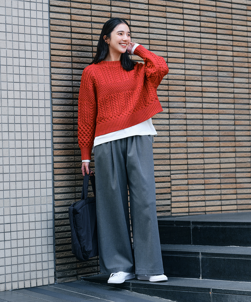 裏起毛イージーワイドパンツ(S グレー): ボトムス｜Right-on公式