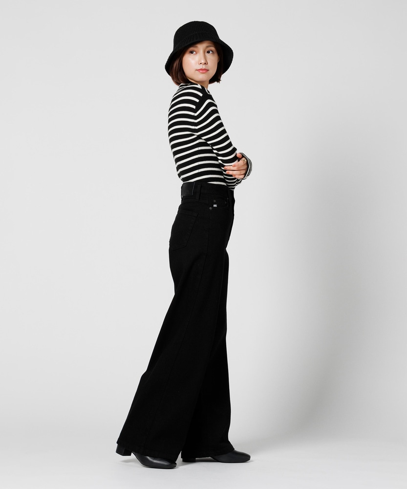 LISA」ワイドパンツ【自宅で試着、返品送料無料】(XS ブラック