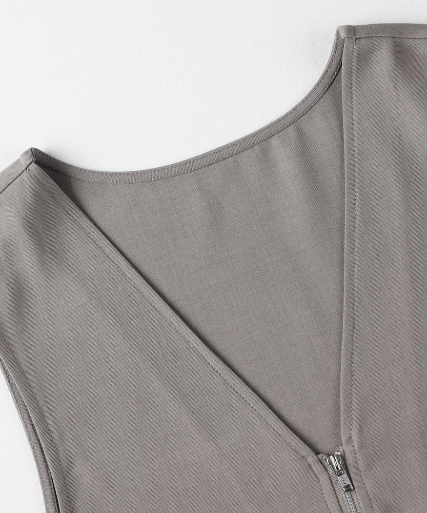 すっきり見え】ウール調ペプラムベスト /セットアップ対応(トレンド