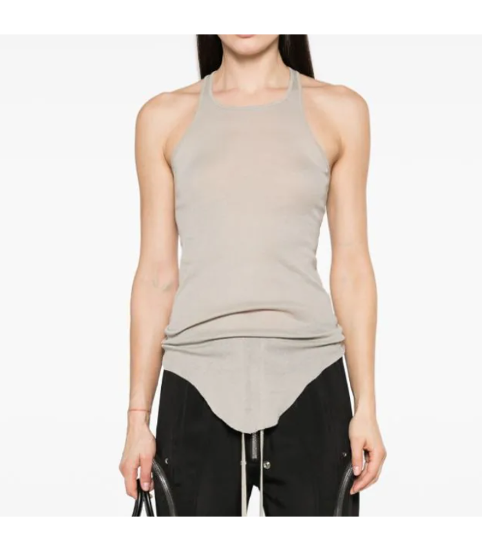 RICK OWENS BASIC RIB TANK TOP PEARL - MEGUSTA