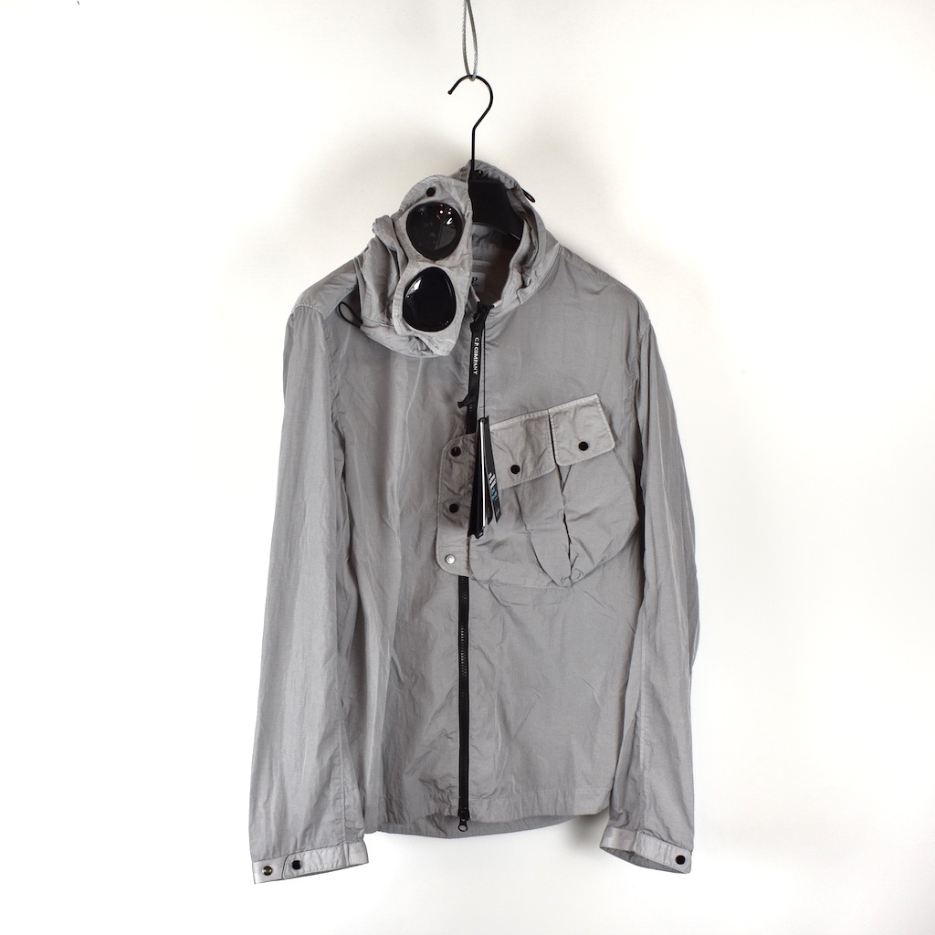 C.P. Company grey chrome-r mille miglia goggle hood overshirt