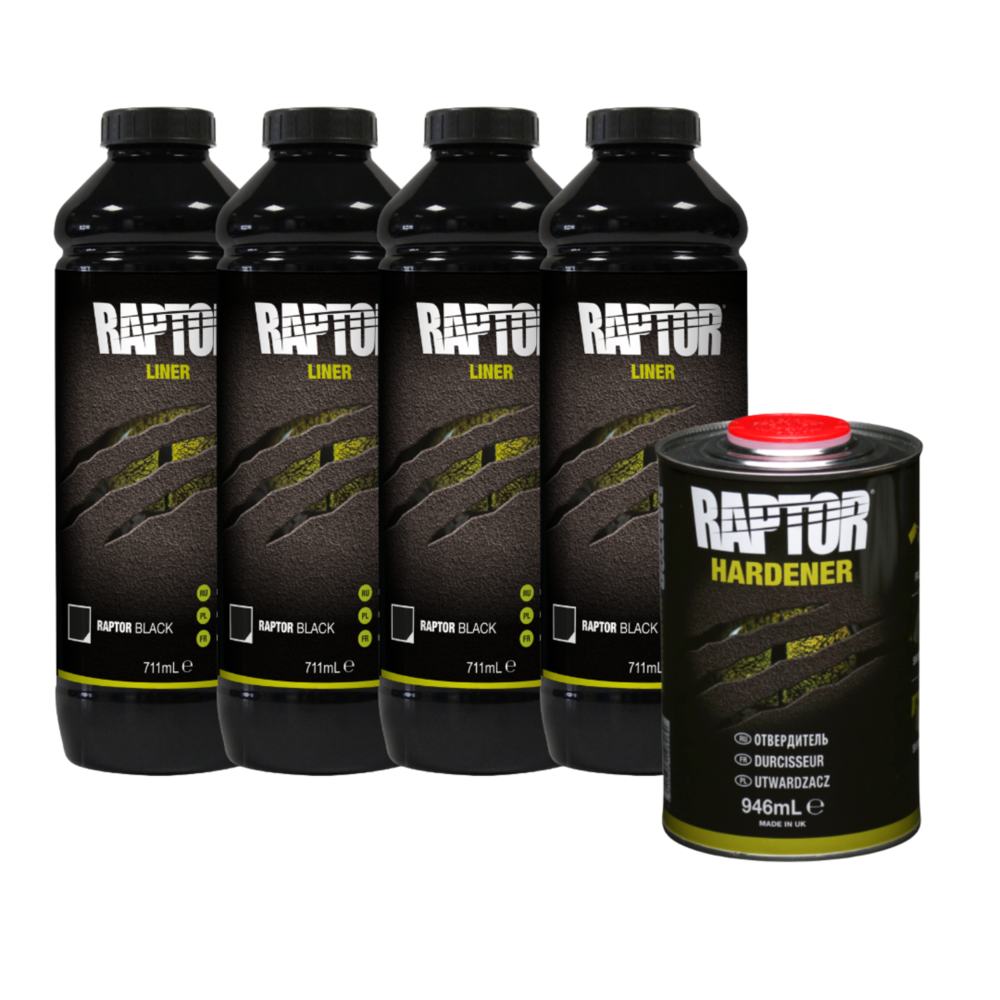 Raptor Liner 4 bottles Black - Raptor Liner