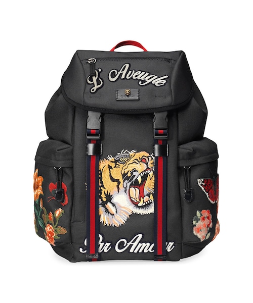GUCCI（グッチ）の「Gucci - 刺繍 バックパック - men - レザー