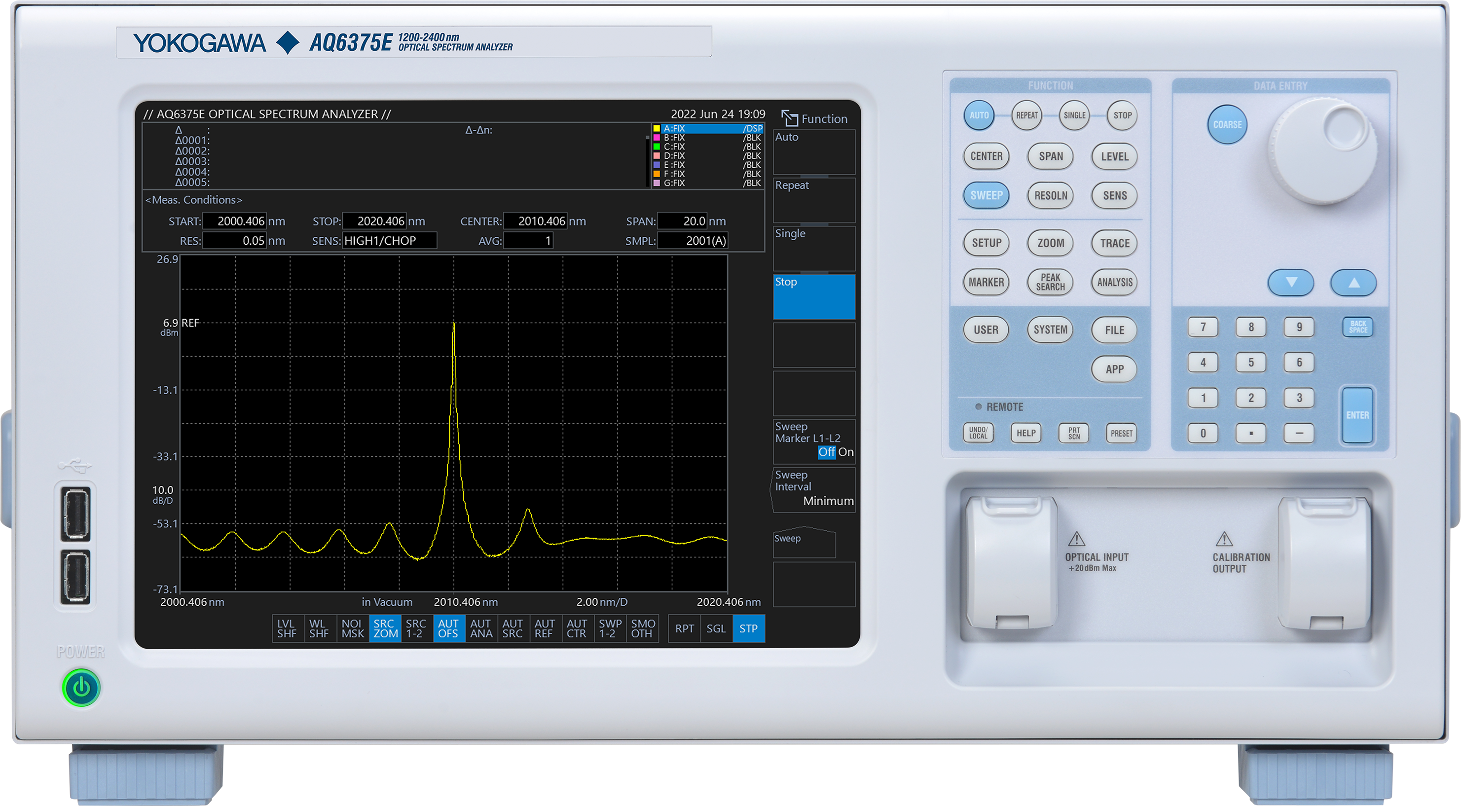 AQ6375E Optical Spectrum Analyzer 1000 - 2500 nm | Yokogawa