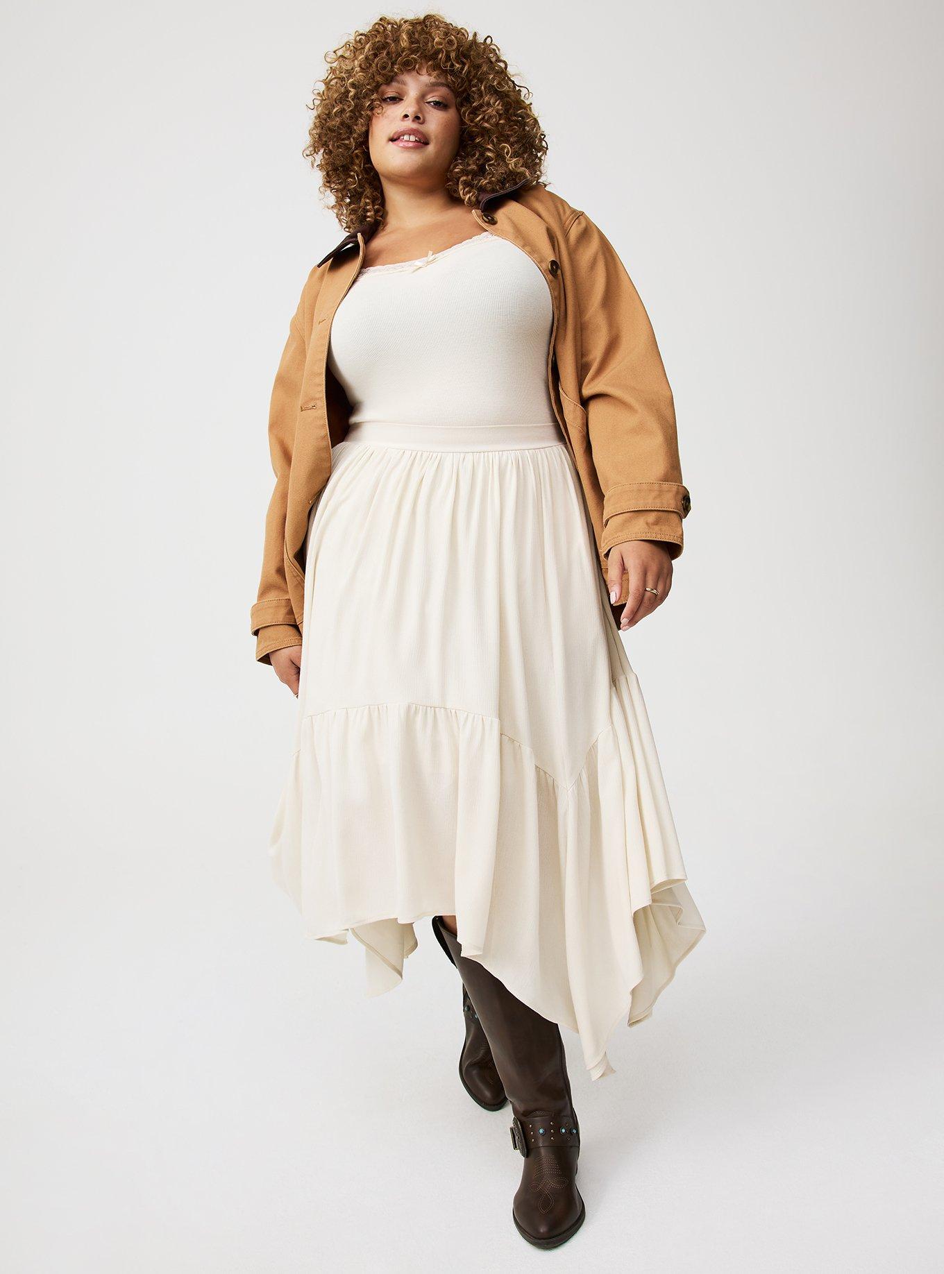 Plus Size - Tiered Hanky Hem Maxi Skirt - Torrid