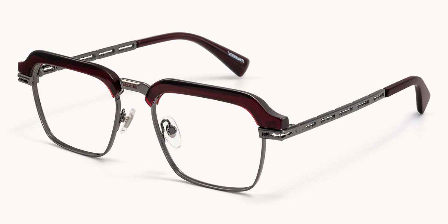 Archive - Rectangle Red Eyeglasses | Vooglam