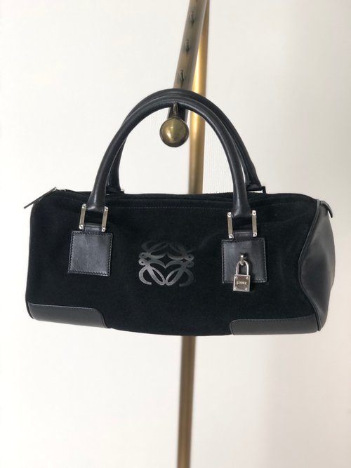 日本直送 名牌中古包 】LOEWE ロエベ アナグラム パドロック スエード
