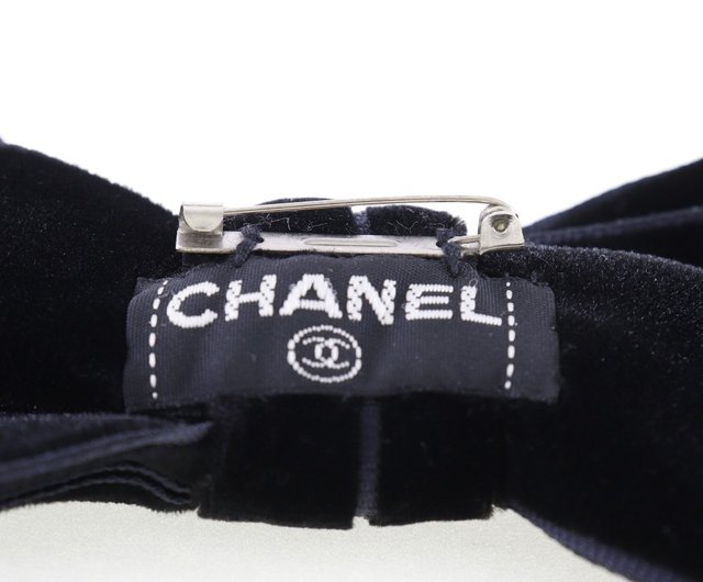 送料無料】【日本直送】シャネル CHANEL リボン ブローチ ベロア
