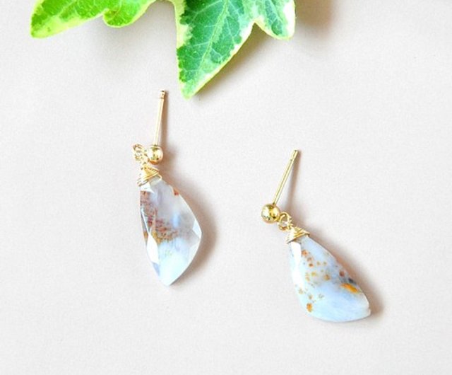 14kgf/[自然美]デンドリティックアゲートピアス mumu jewelry | ピアス