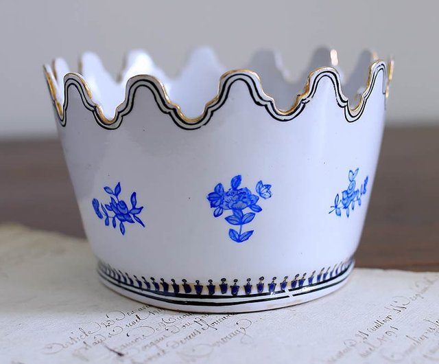 台湾 【フランス 19世紀 アンティーク 紋章 王冠 陶器 器