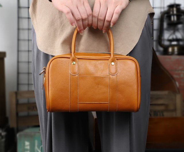 FREE S/H 35% OFF] Small Boston Bag Genuine Leather Handbag