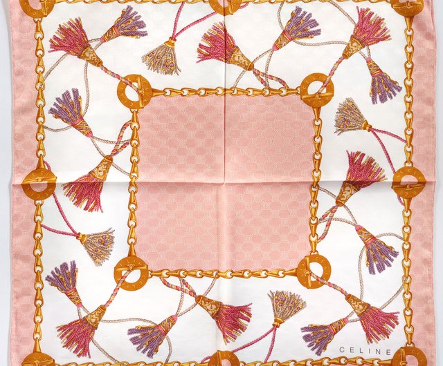 セリーヌ ヴィンテージ スカーフ、サイズ 22.5 x 22.5 インチ