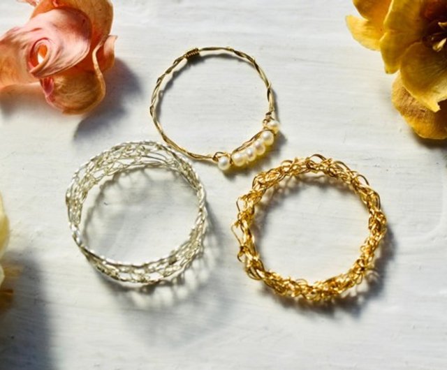 えびコード編みリング /k14gfリング mayumi_rings | リング・指輪 - Pinkoi