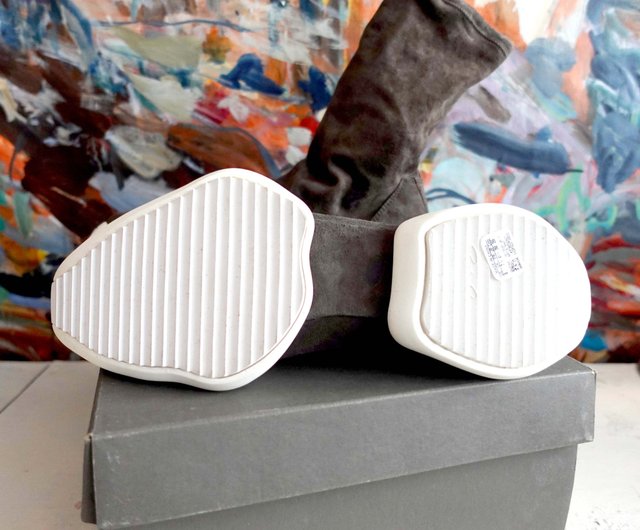 10%OFF】香港 Rick Owens X Adidas ブラウン レザー ソックス ブーツ