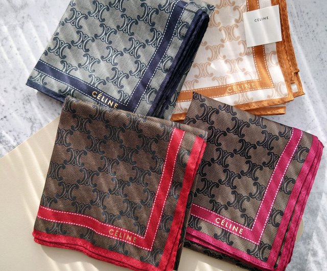 香港 新品未使用 高品質 CELINE 大判老眼ハンカチ スクエアスカーフ