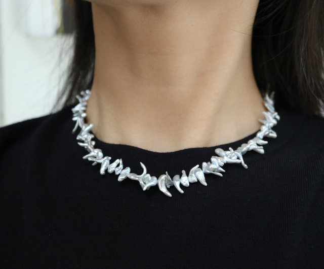 送料無料 5%OFF】あこやケシパールネックレス 天然ブルー 無調色 天然