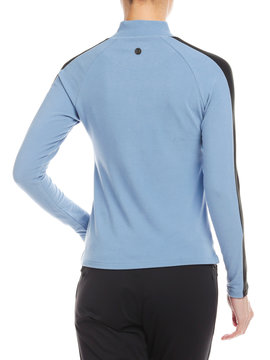 BRIEFING ブルー ハーフジップ ストレッチシャツ ギルト: ウィメンズ